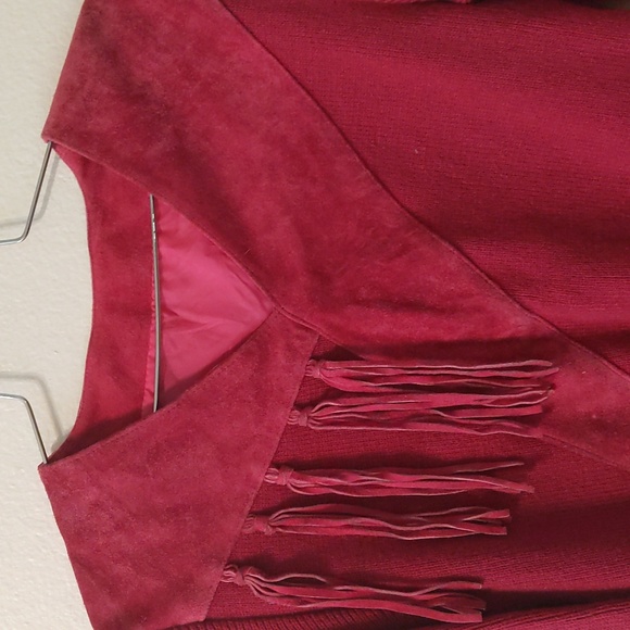 Vintage Suede and Fringe Sweater - Picture 2 of 5